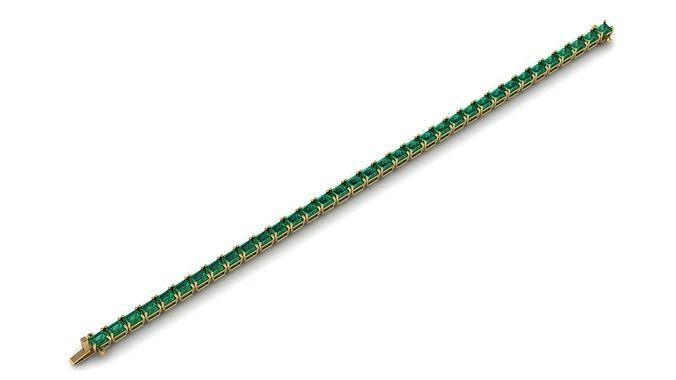 Riviera Tennis Bracelet Emerald Octagonal 4x3 mm 3D print model