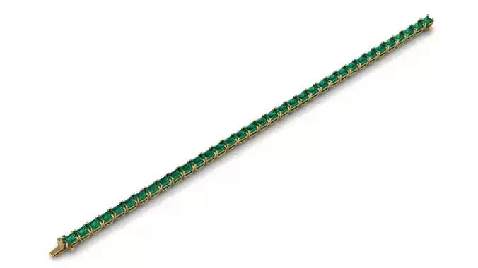 Riviera Tennis Bracelet Emerald Octagonal 4x3 mm