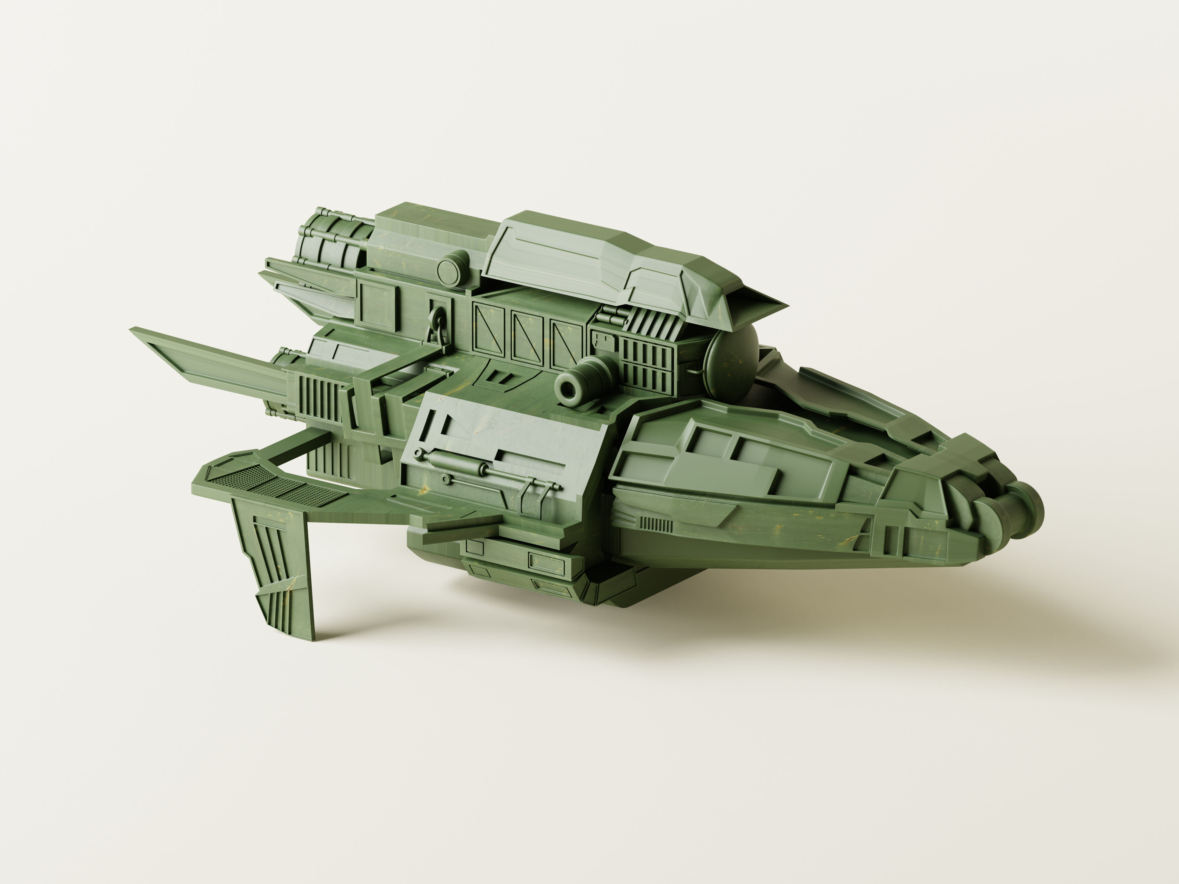 Sci-Fi Spaceship Low-poly 3D model_11