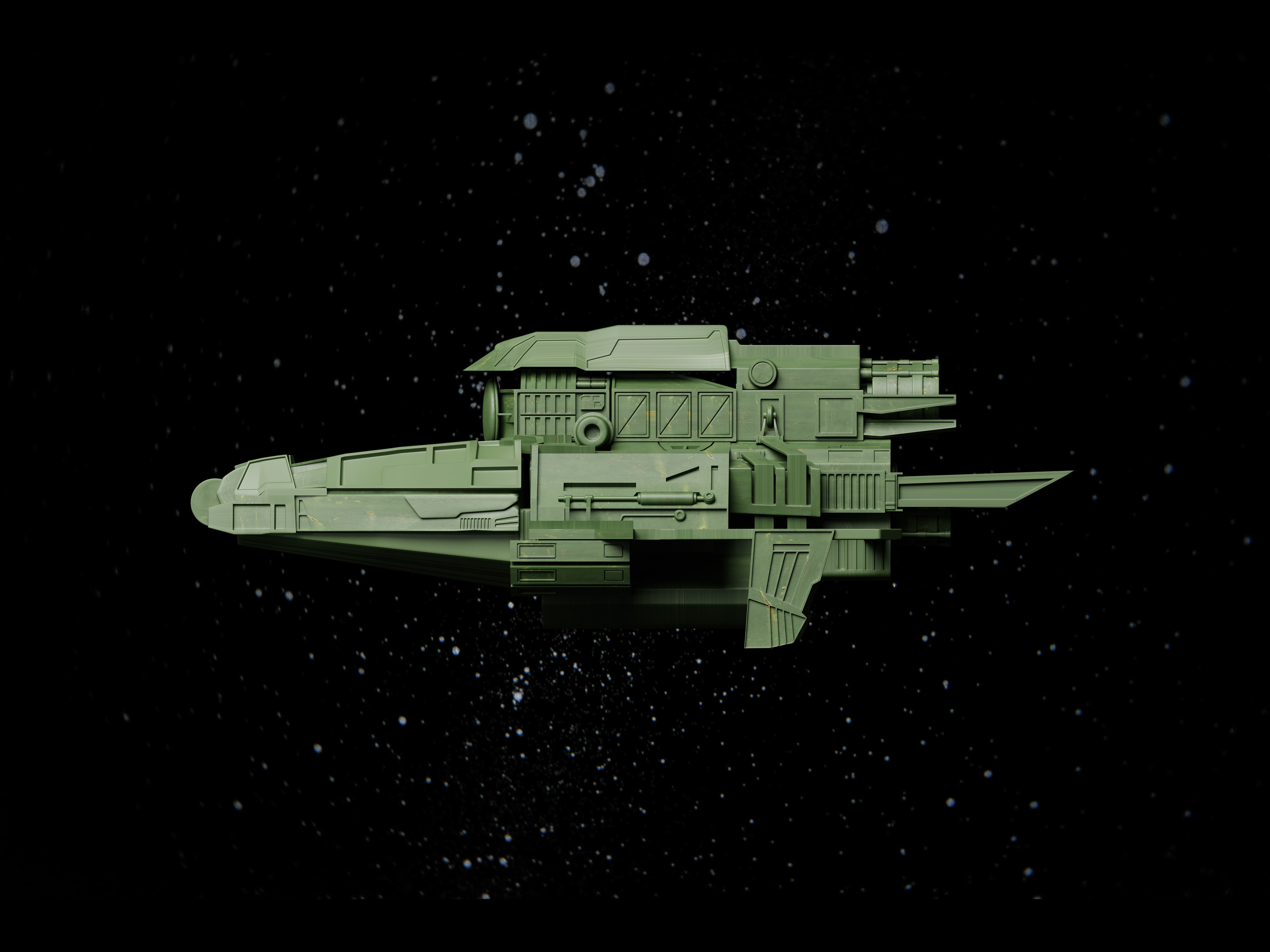 Sci-Fi Spaceship Low-poly 3D model_3