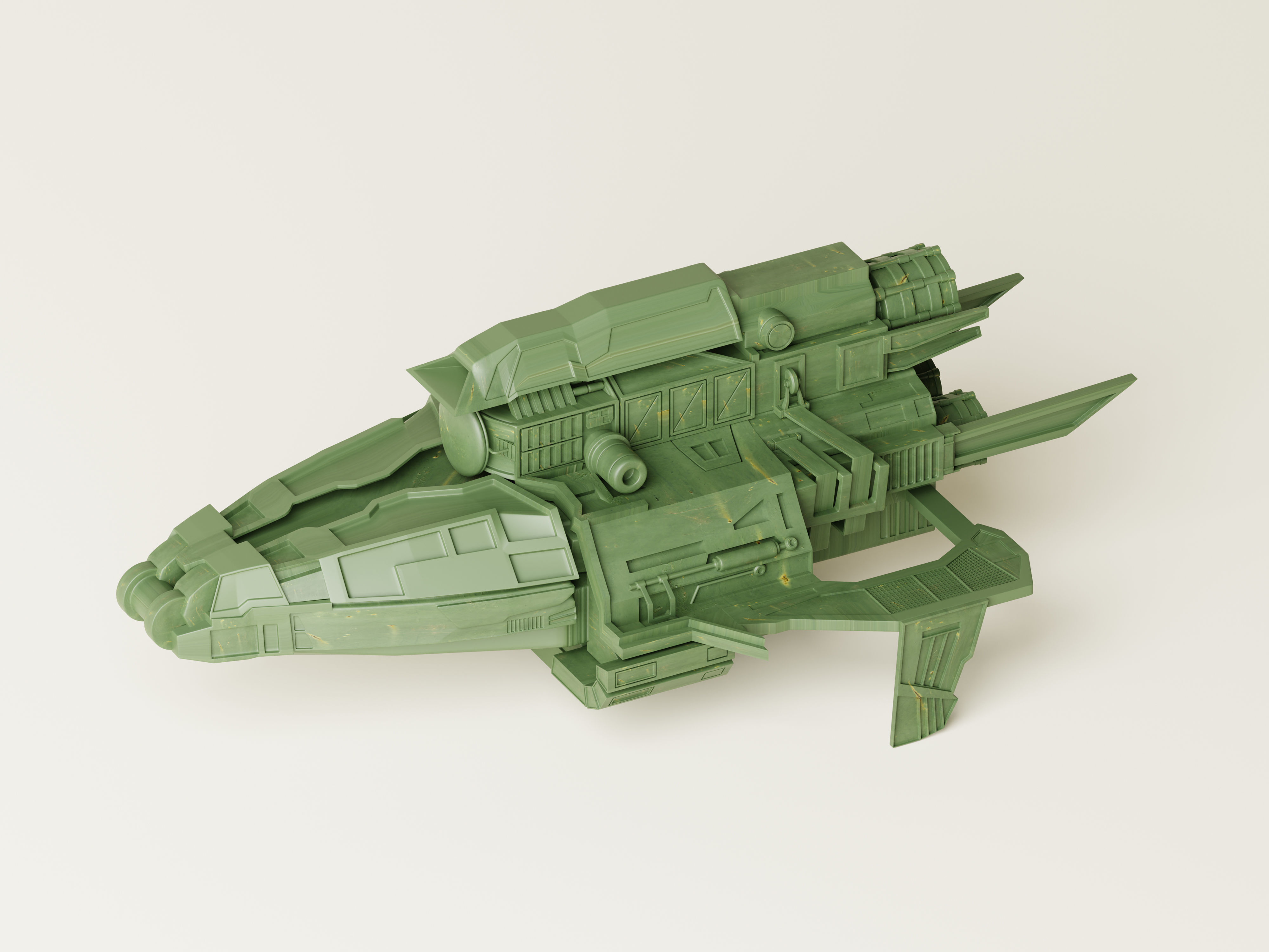 Sci-Fi Spaceship Low-poly 3D model_1