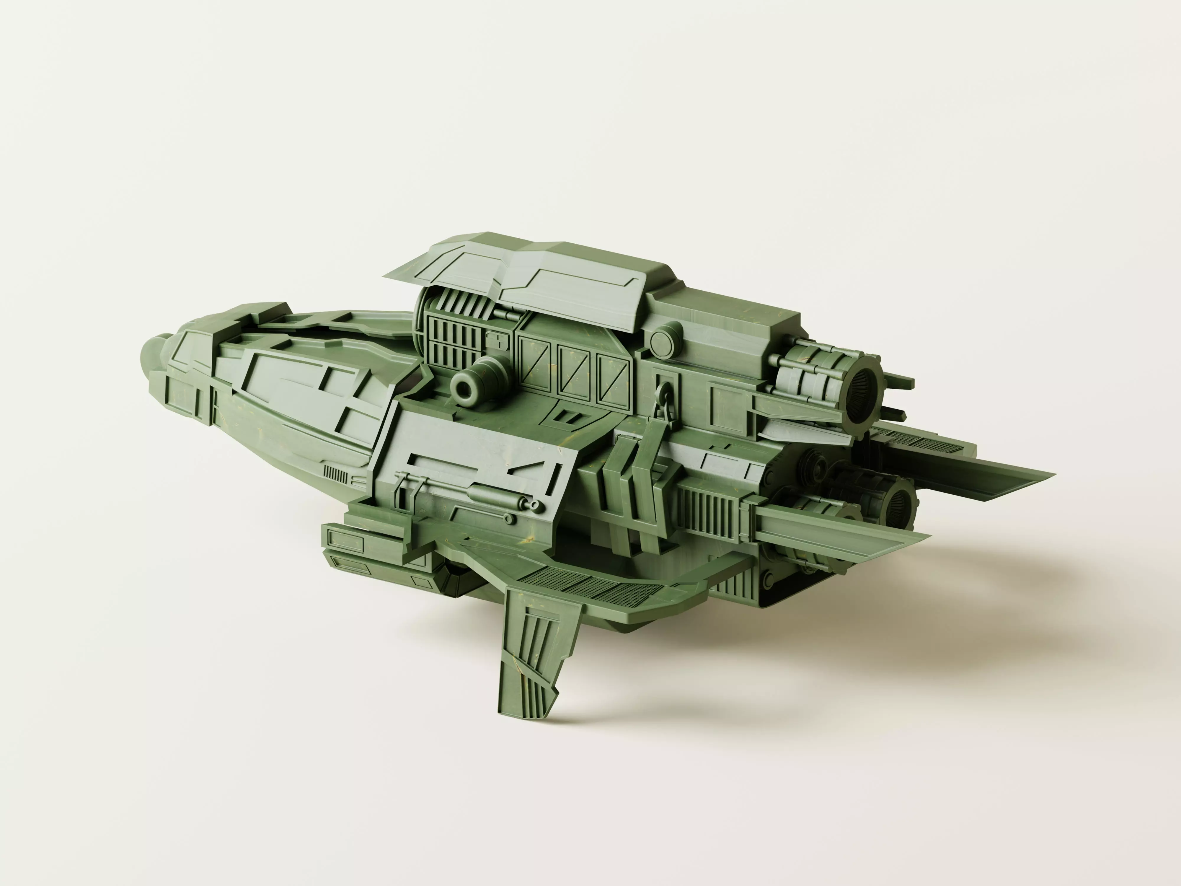 Sci-Fi Spaceship Low-poly 3D model_0