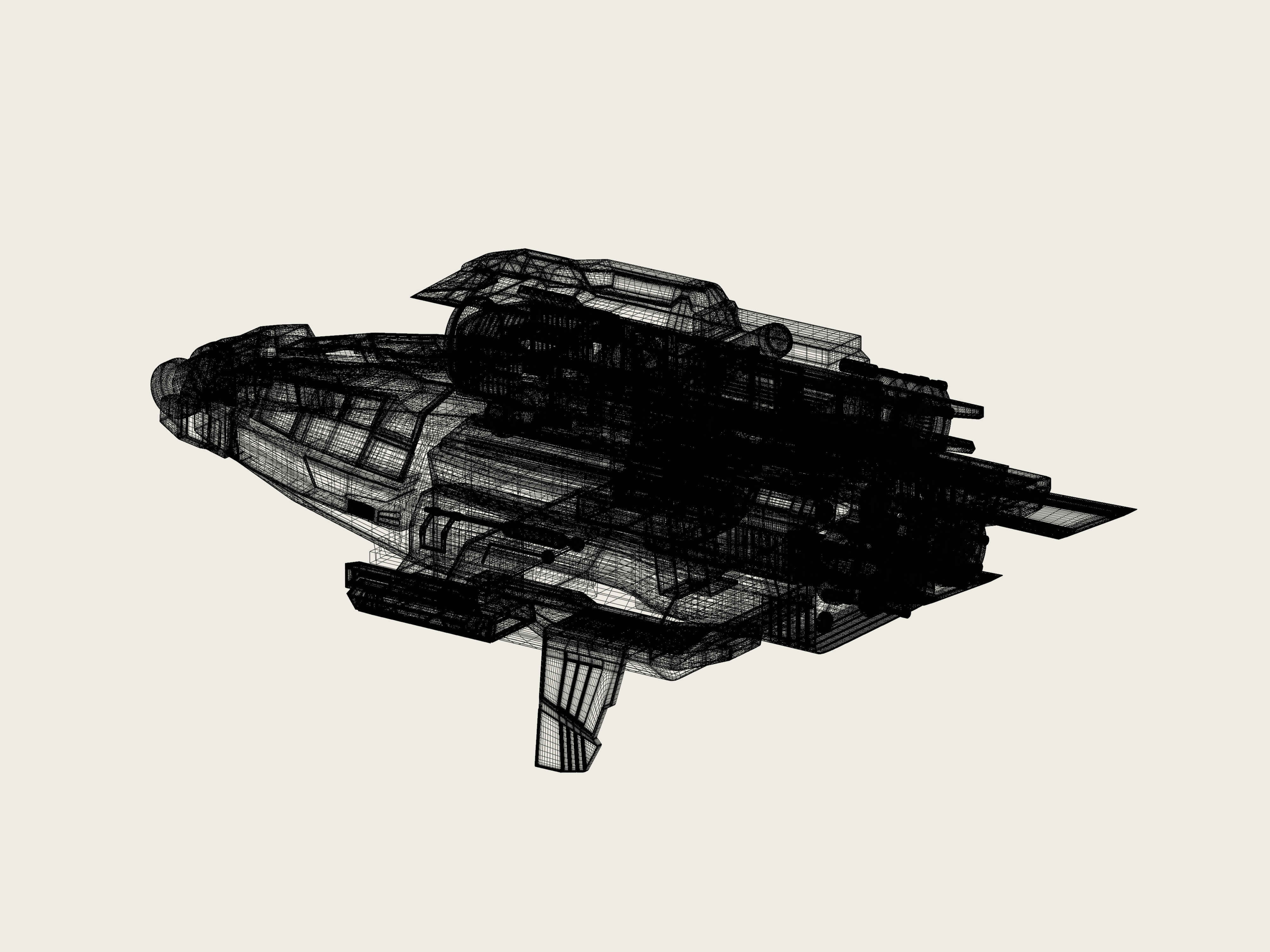 Sci-Fi Spaceship Low-poly 3D model_13