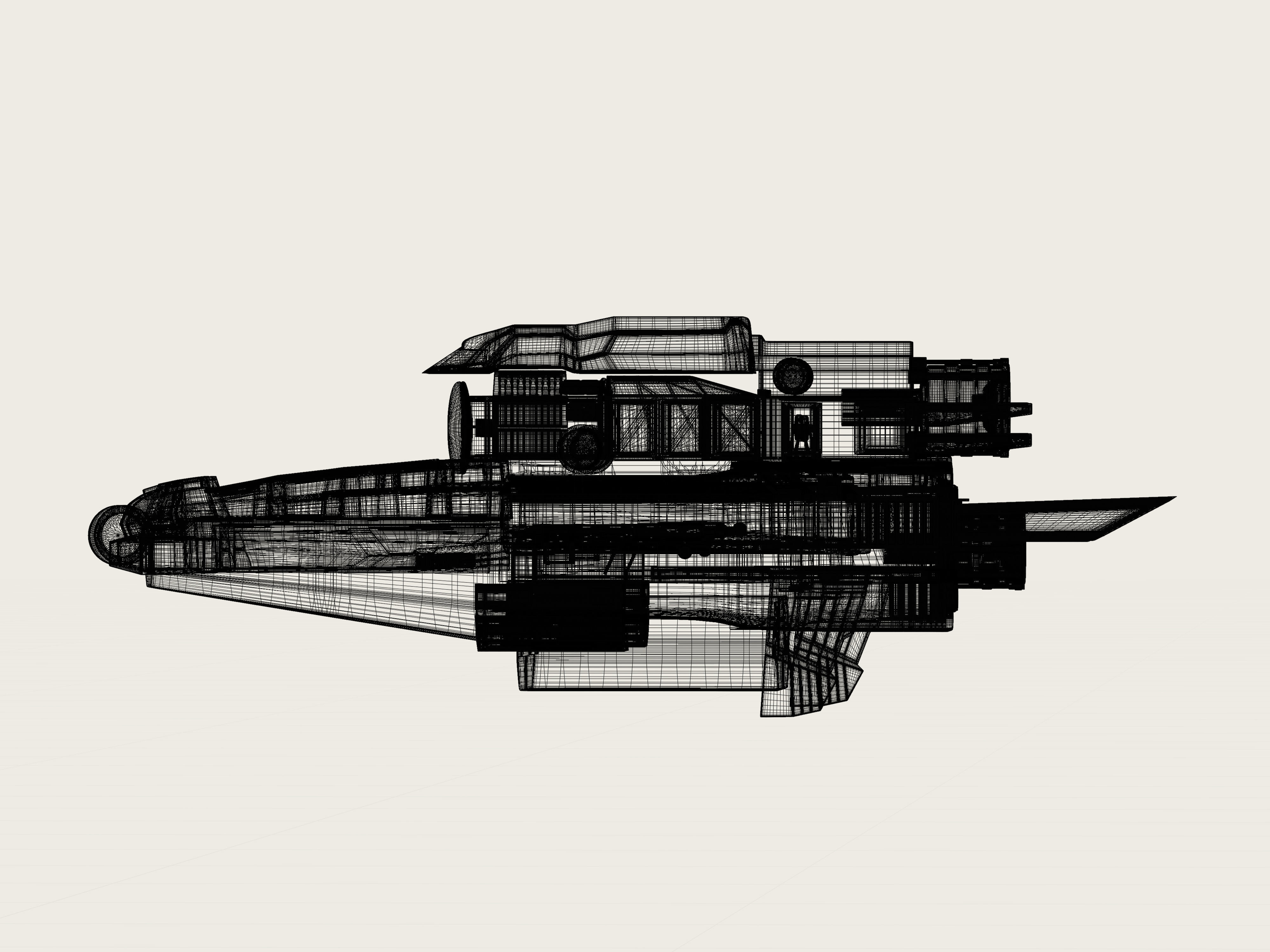 Sci-Fi Spaceship Low-poly 3D model_14