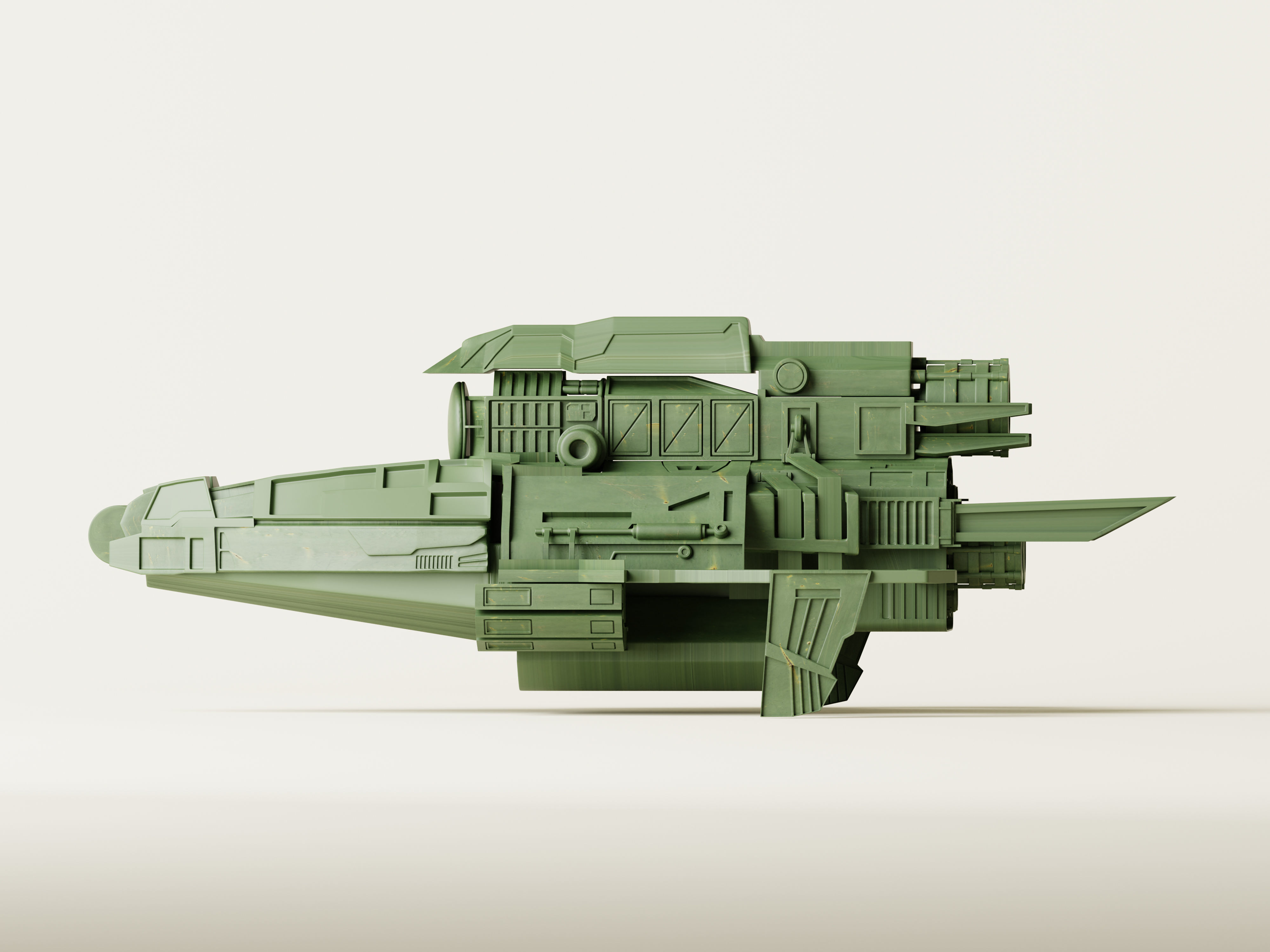 Sci-Fi Spaceship Low-poly 3D model_7