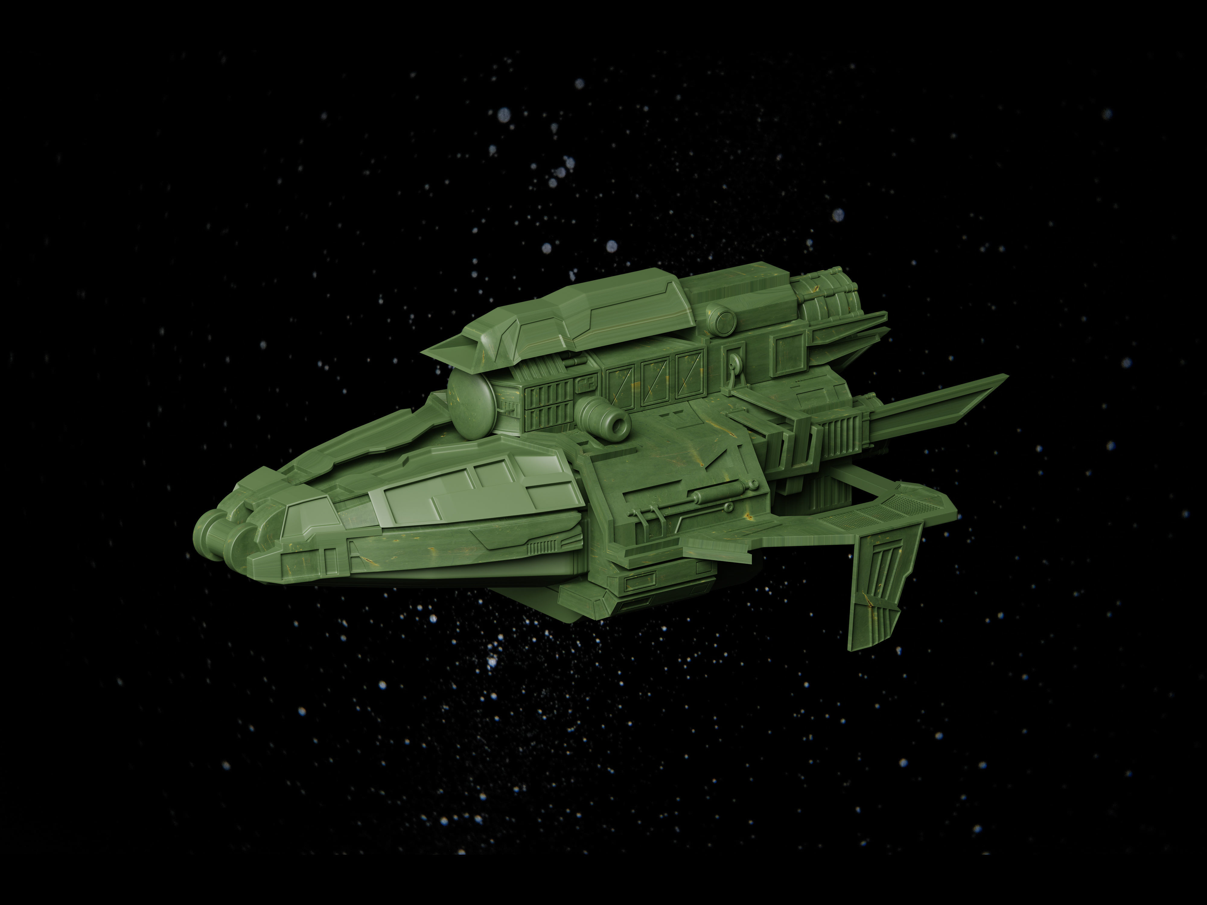 Sci-Fi Spaceship Low-poly 3D model_2