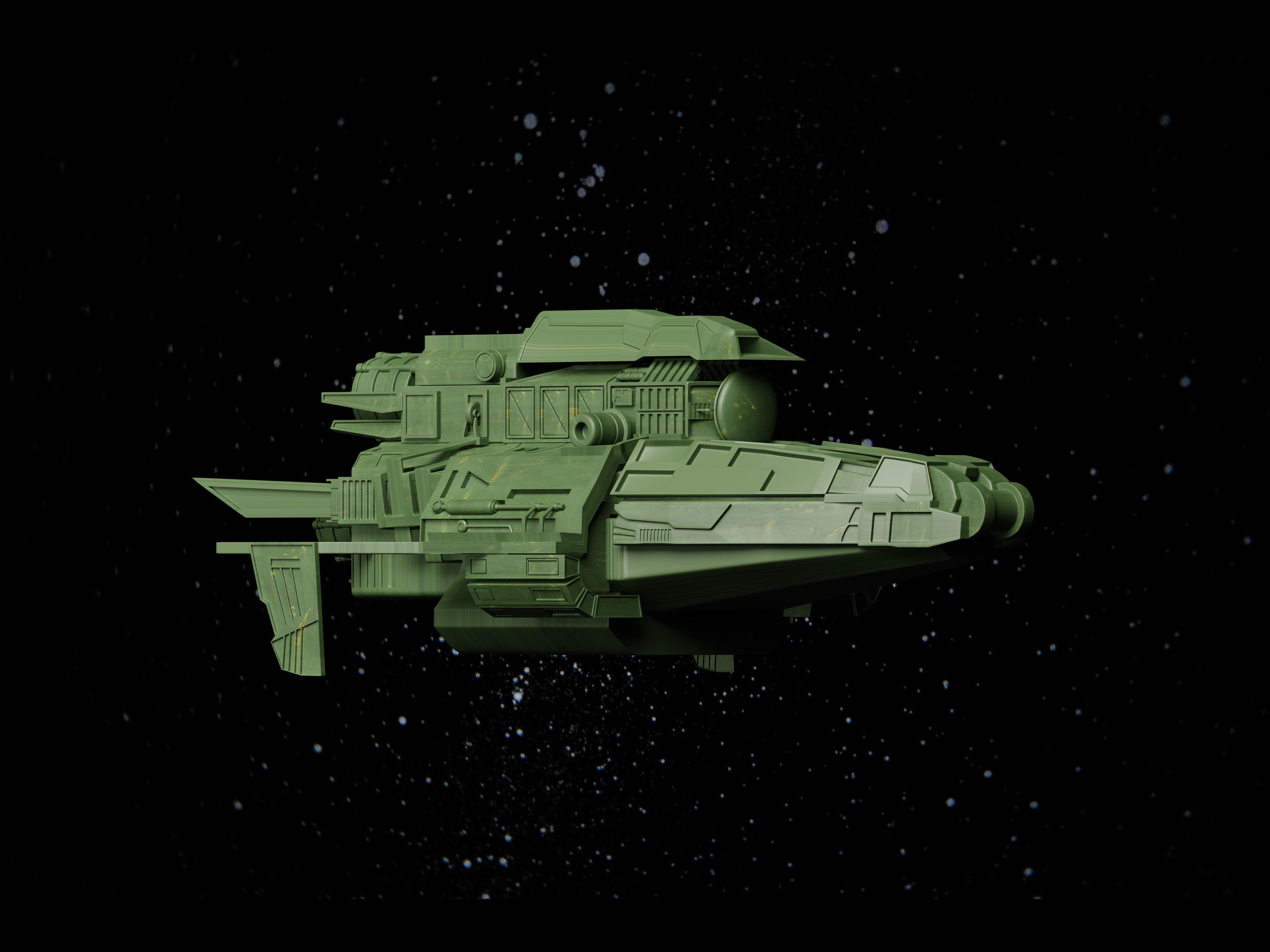 Sci-Fi Spaceship Low-poly 3D model_5