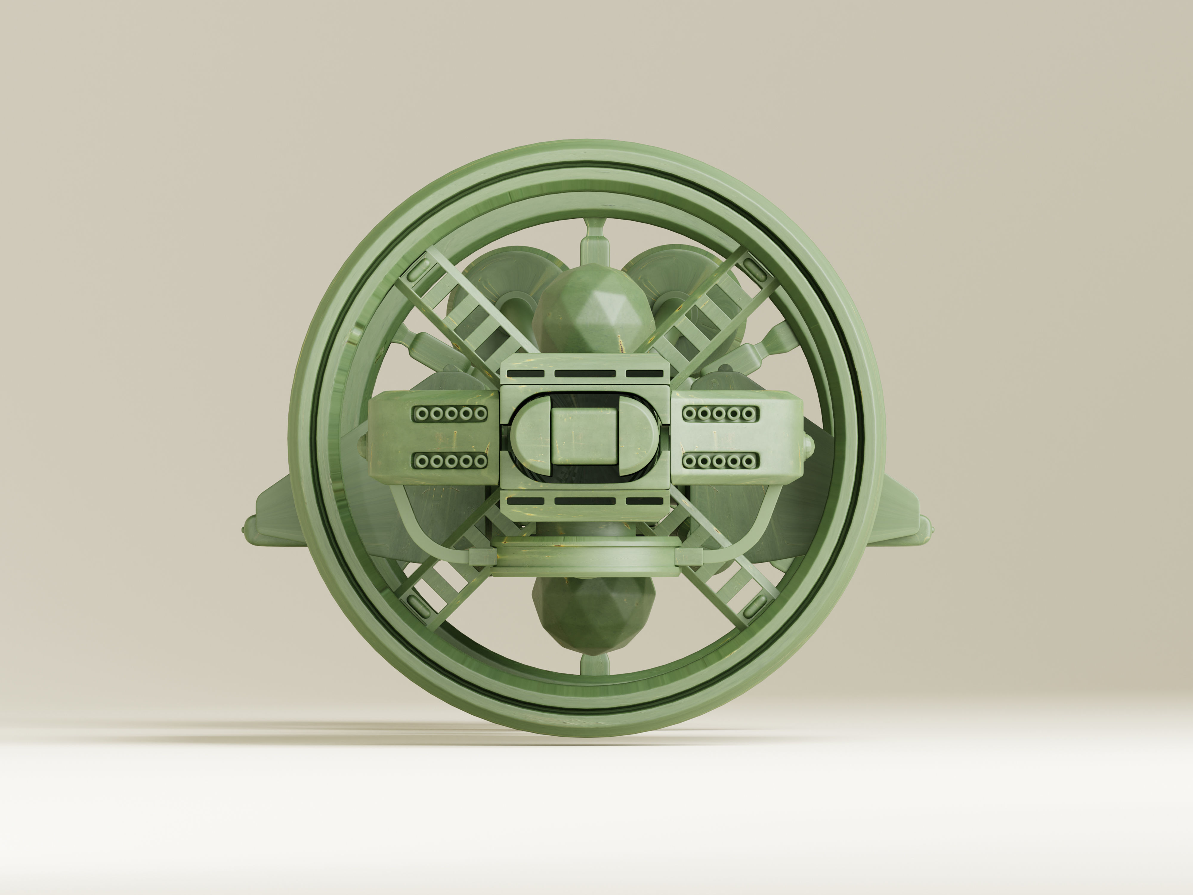 Sci-Fi Spaceship Low-poly 3D model_9