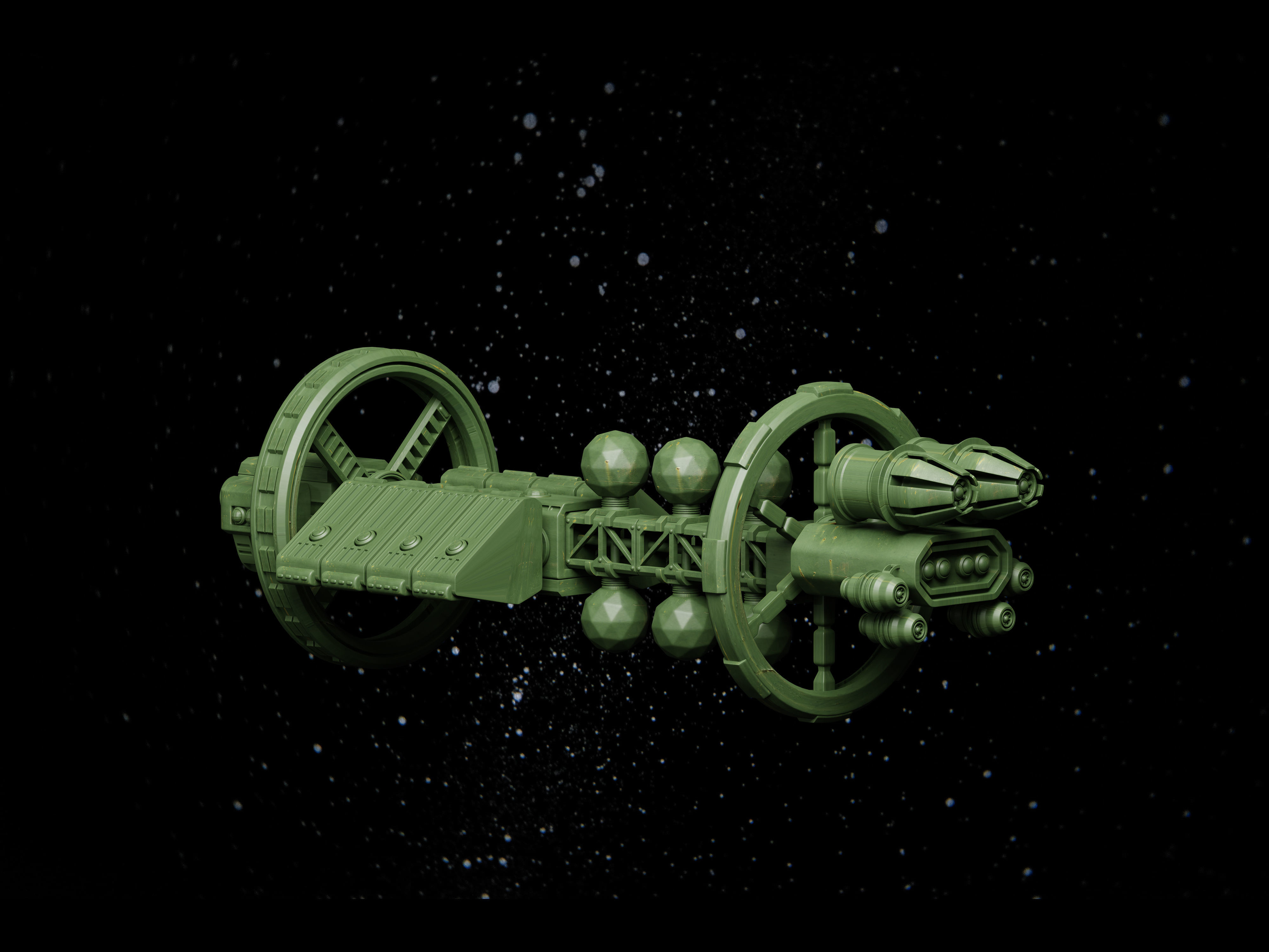 Sci-Fi Spaceship Low-poly 3D model_2