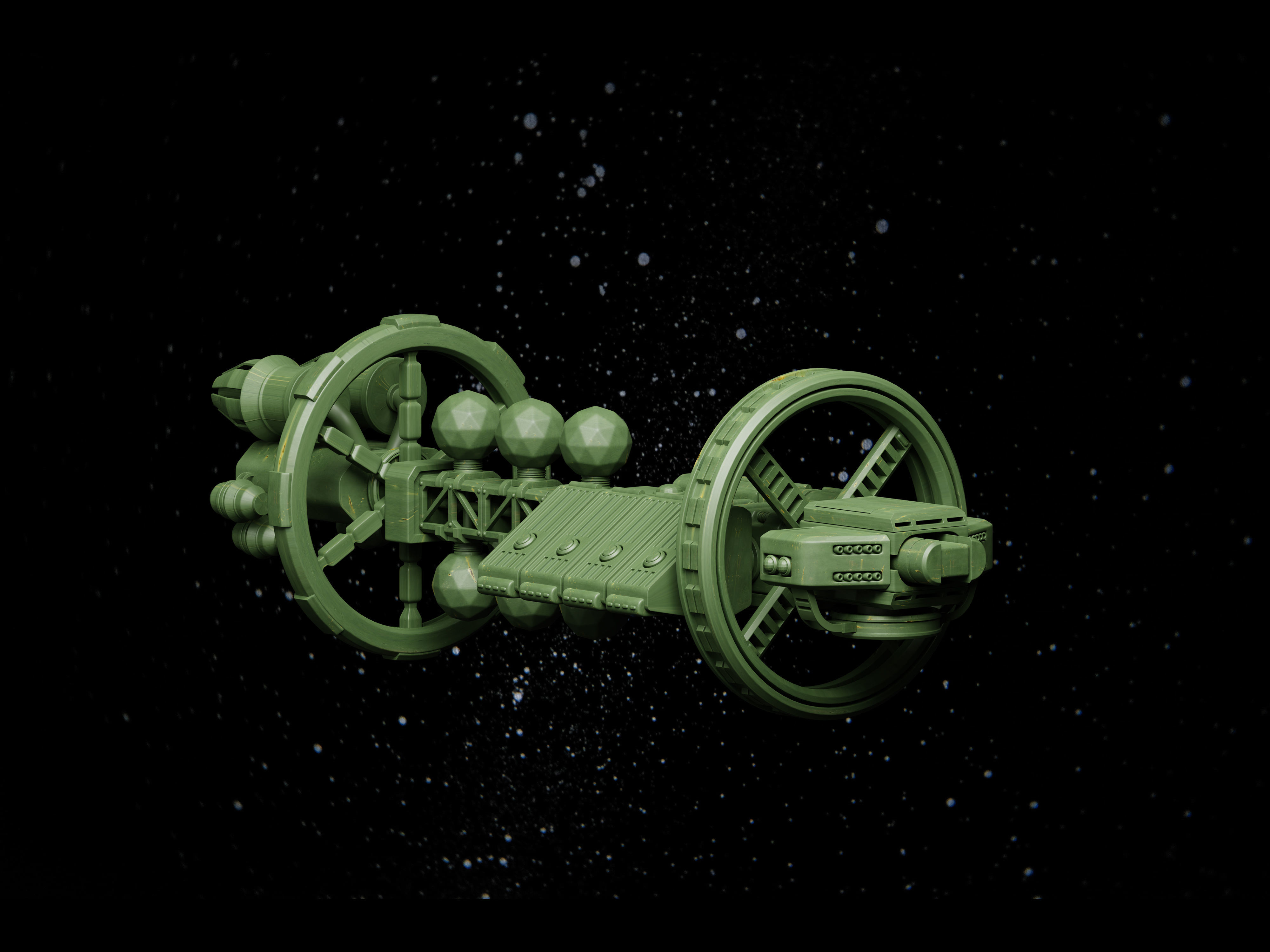 Sci-Fi Spaceship Low-poly 3D model_3