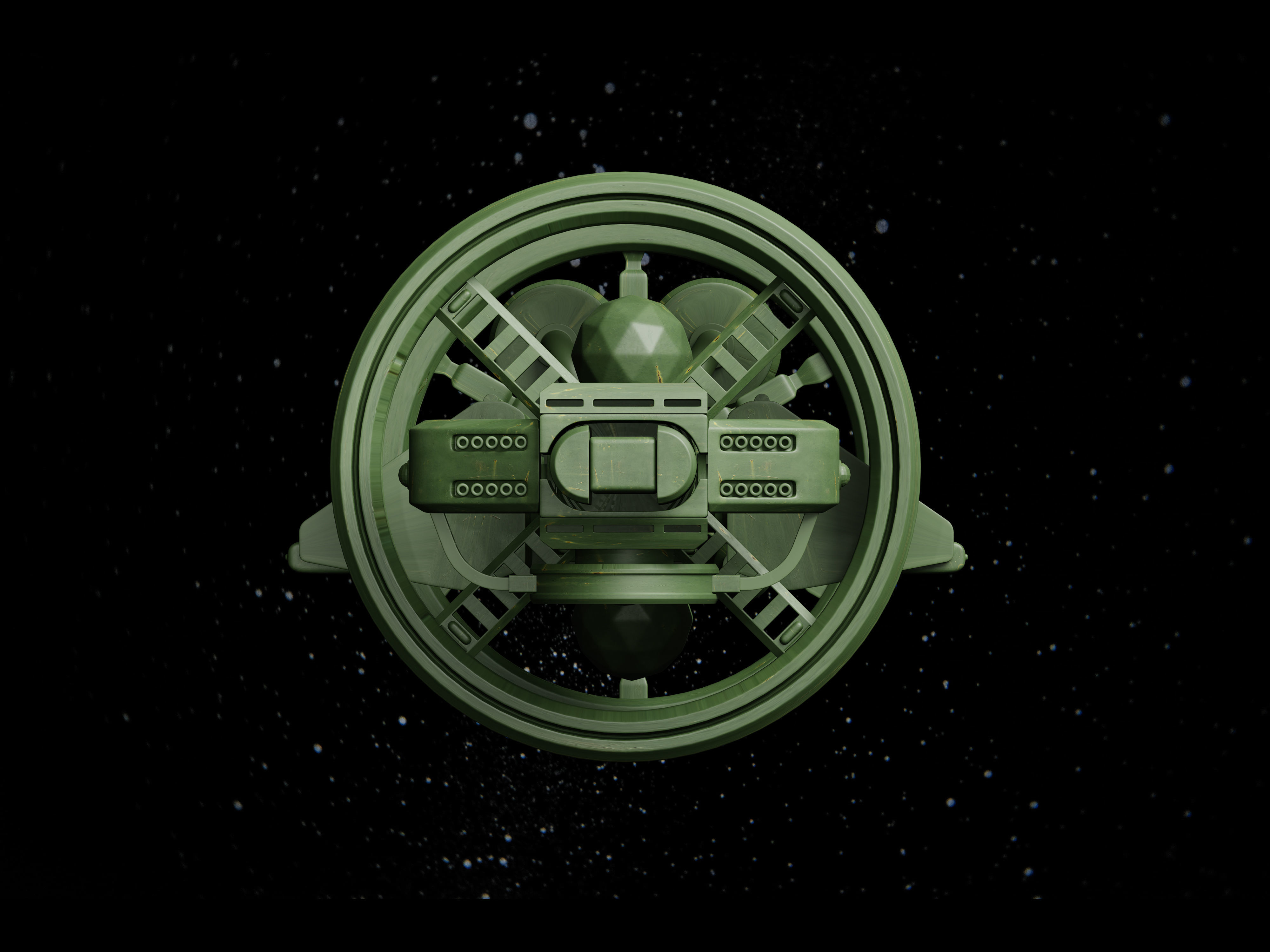 Sci-Fi Spaceship Low-poly 3D model_4