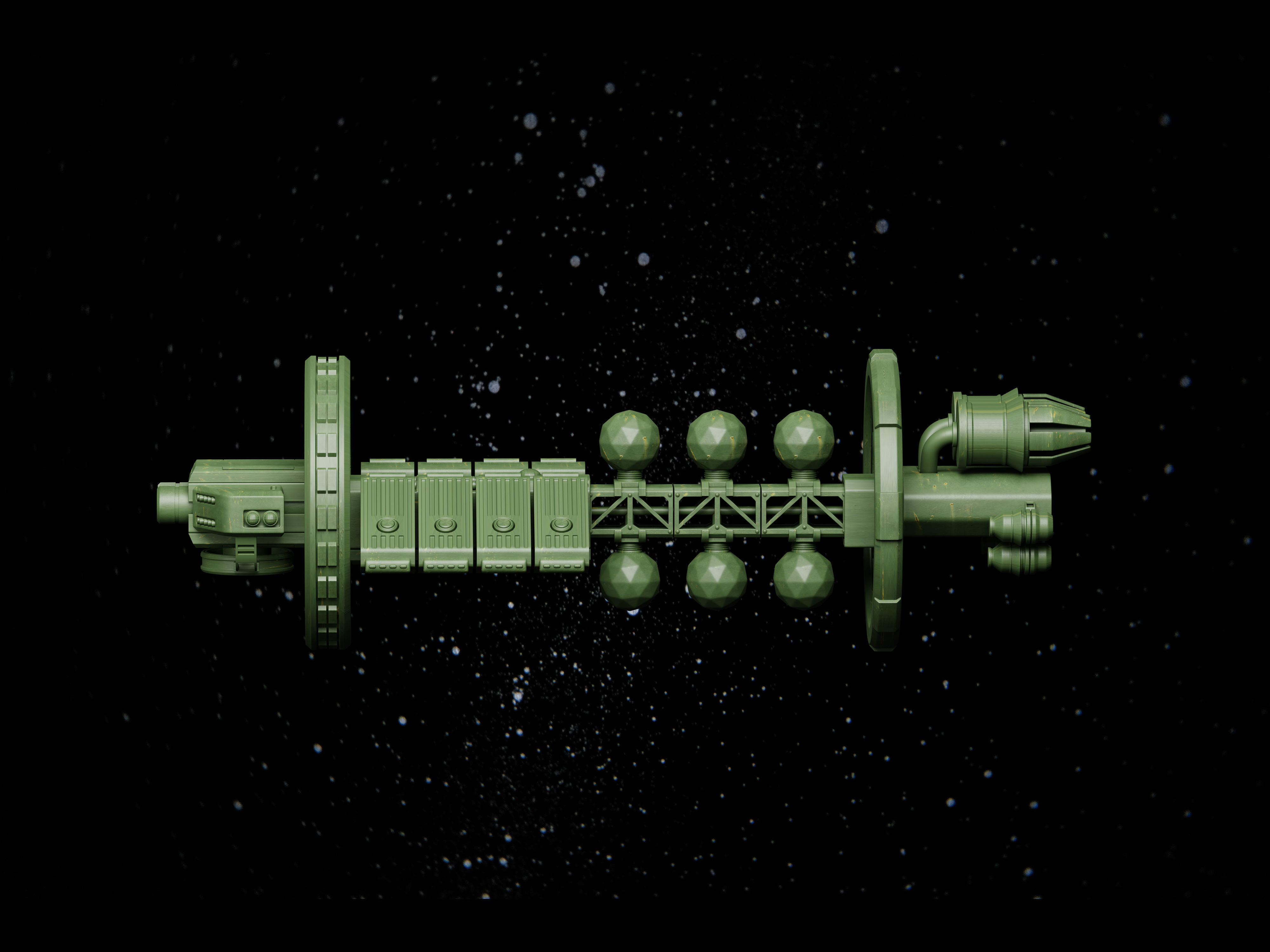 Sci-Fi Spaceship Low-poly 3D model_1