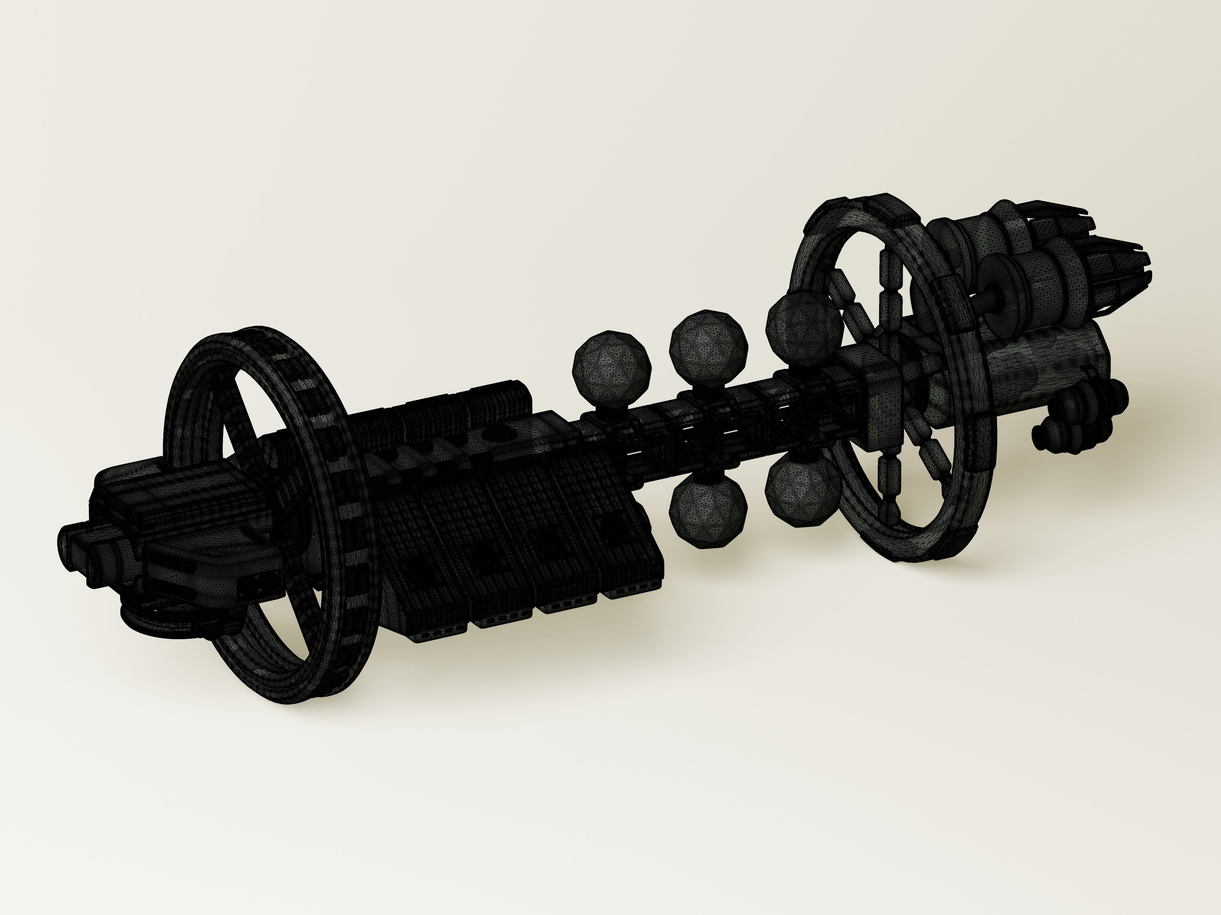 Sci-Fi Spaceship Low-poly 3D model_12