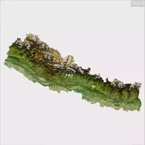 Nepal Terrain Topography Elevation DEM Geography Landscape map 3D model