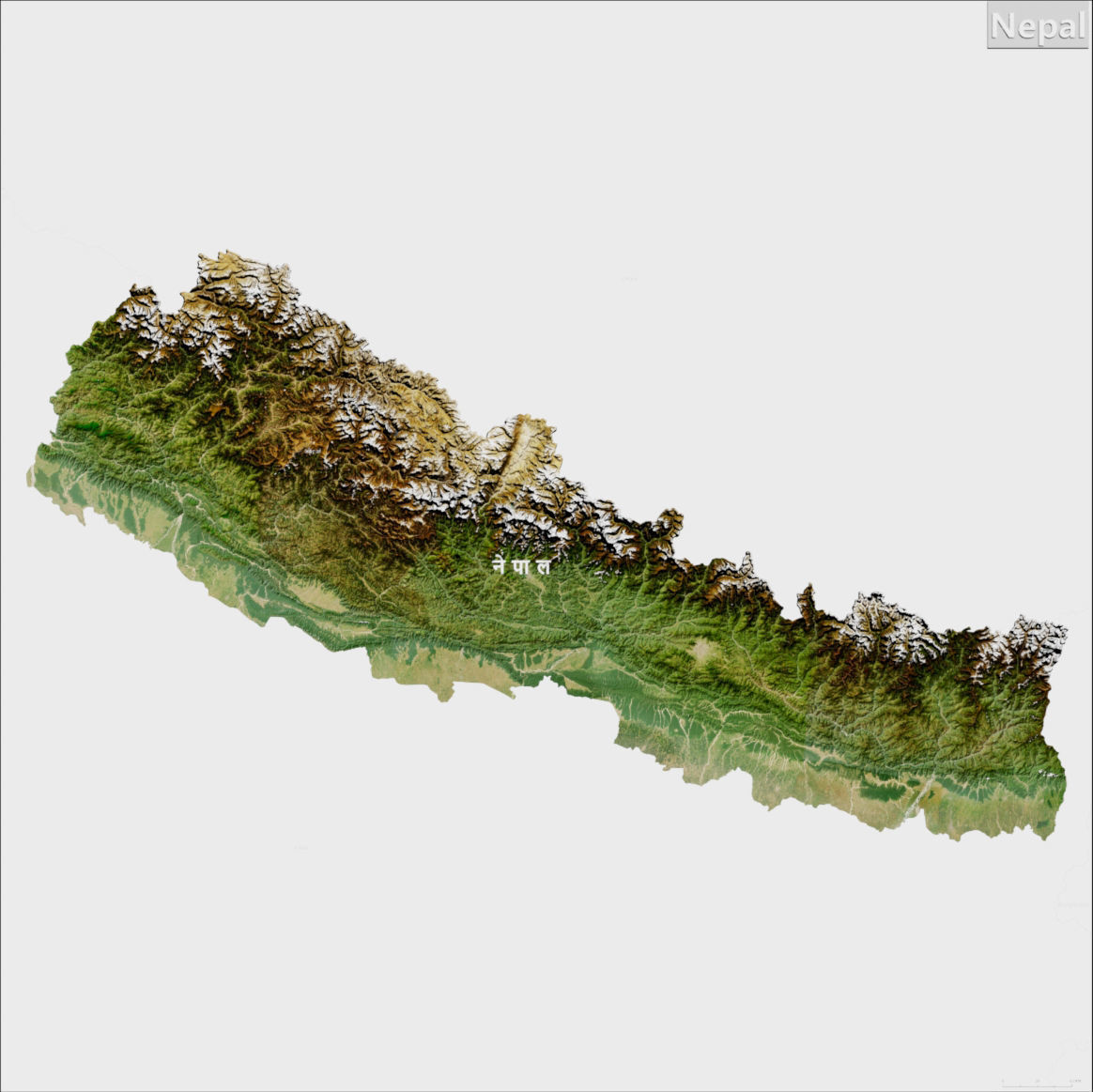 Nepal Terrain Topography Elevation DEM Geography Landscape map 3D model ...