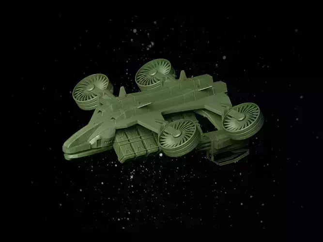 Sci-Fi Spaceship Low-poly 3D model