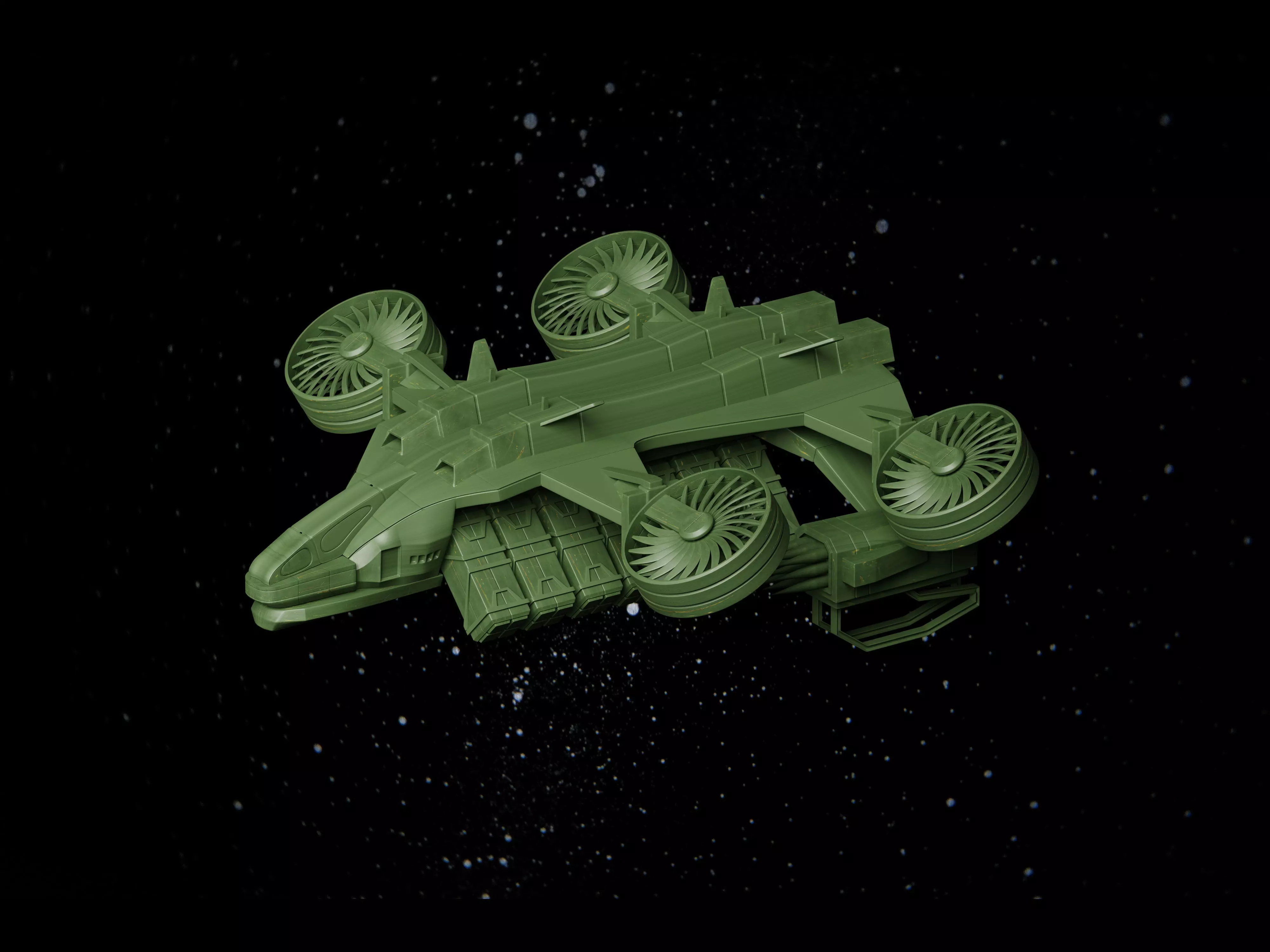 Sci-Fi Spaceship Low-poly 3D model