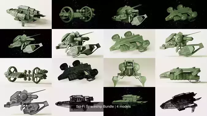 Sci-Fi Spaceship Bundle 3D Model Collection