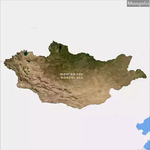 Mongolia Terrain Topography Elevation DEM Geography Landscape  3D model