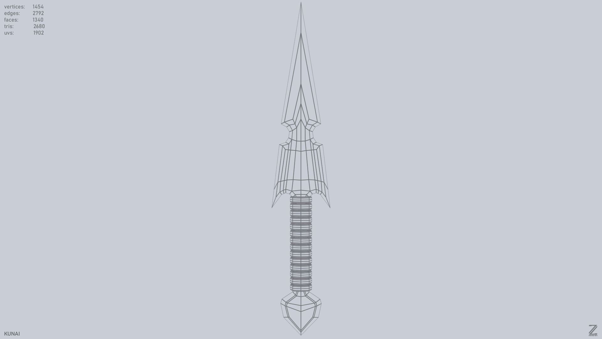 Kunai Low-poly 3D model_3