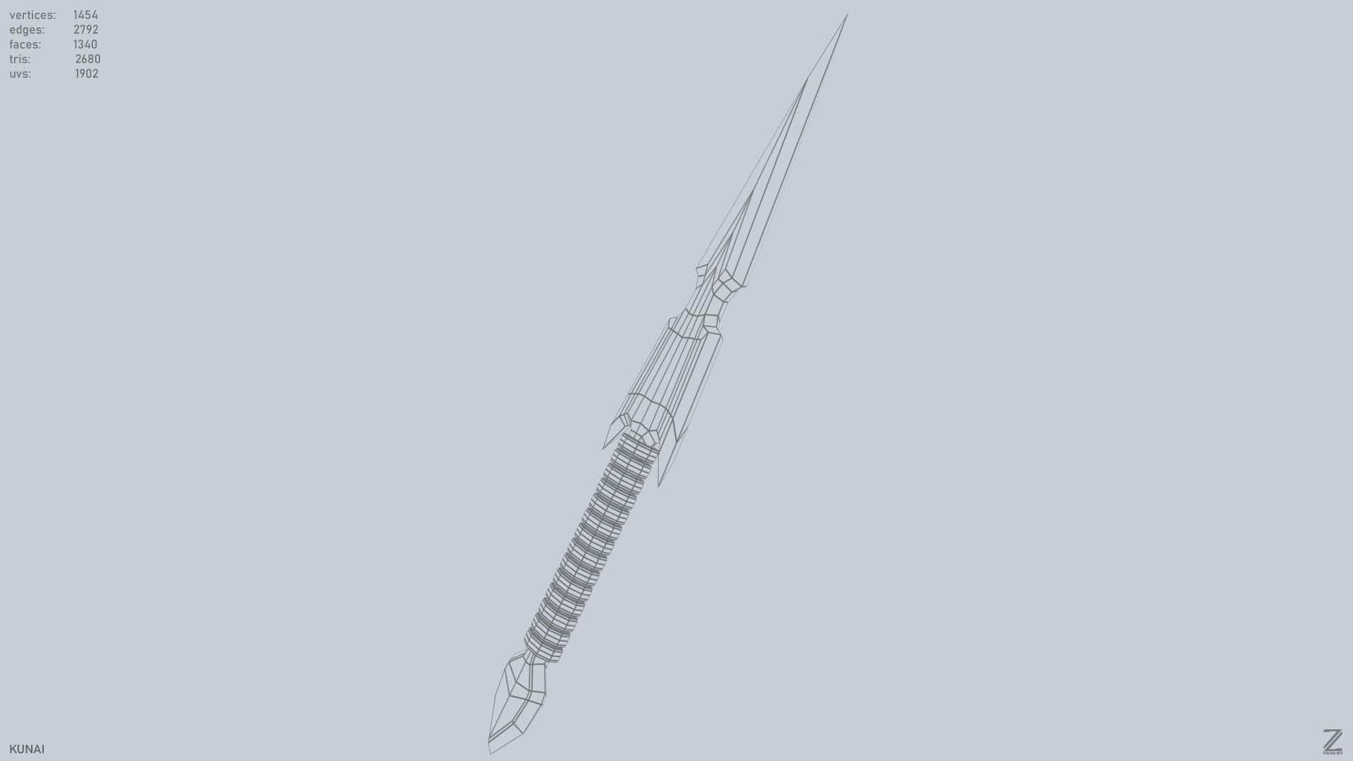 Kunai Low-poly 3D model_9