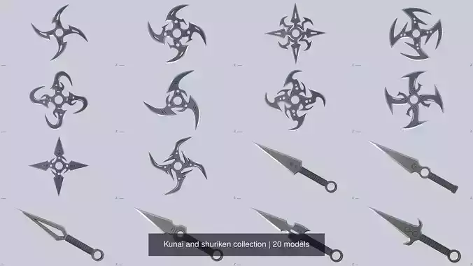 Kunai and shuriken collection