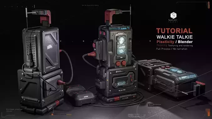 Plasticity 3D modeling  Walkie talkie tutorial 3D model