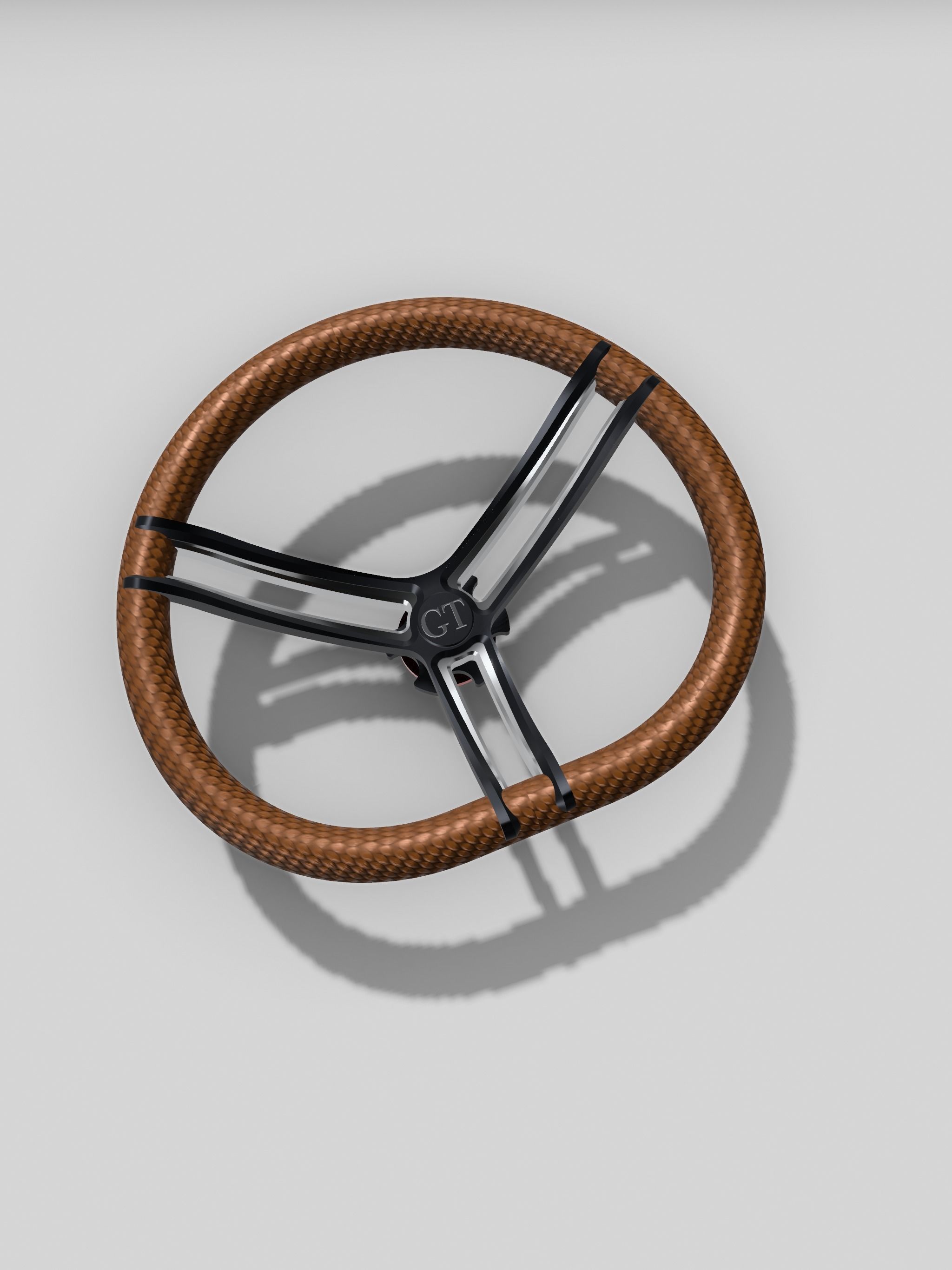 Pro Touring Steering Wheel 3 spoke Grand Touring 3D print model_1