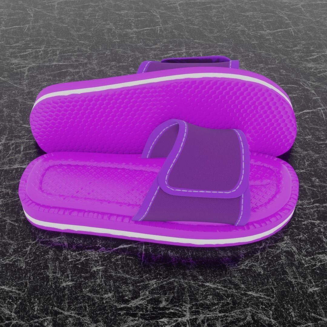 CLASSIC 3D FLIP-FLOP--PURPLE Low-poly 3D model_2