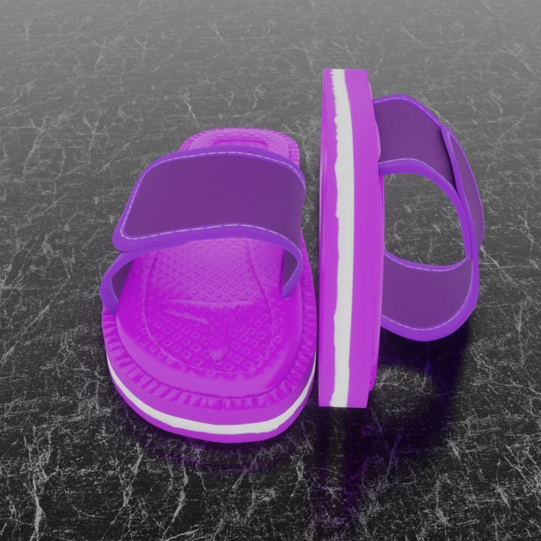 CLASSIC 3D FLIP-FLOP--PURPLE Low-poly 3D model_6