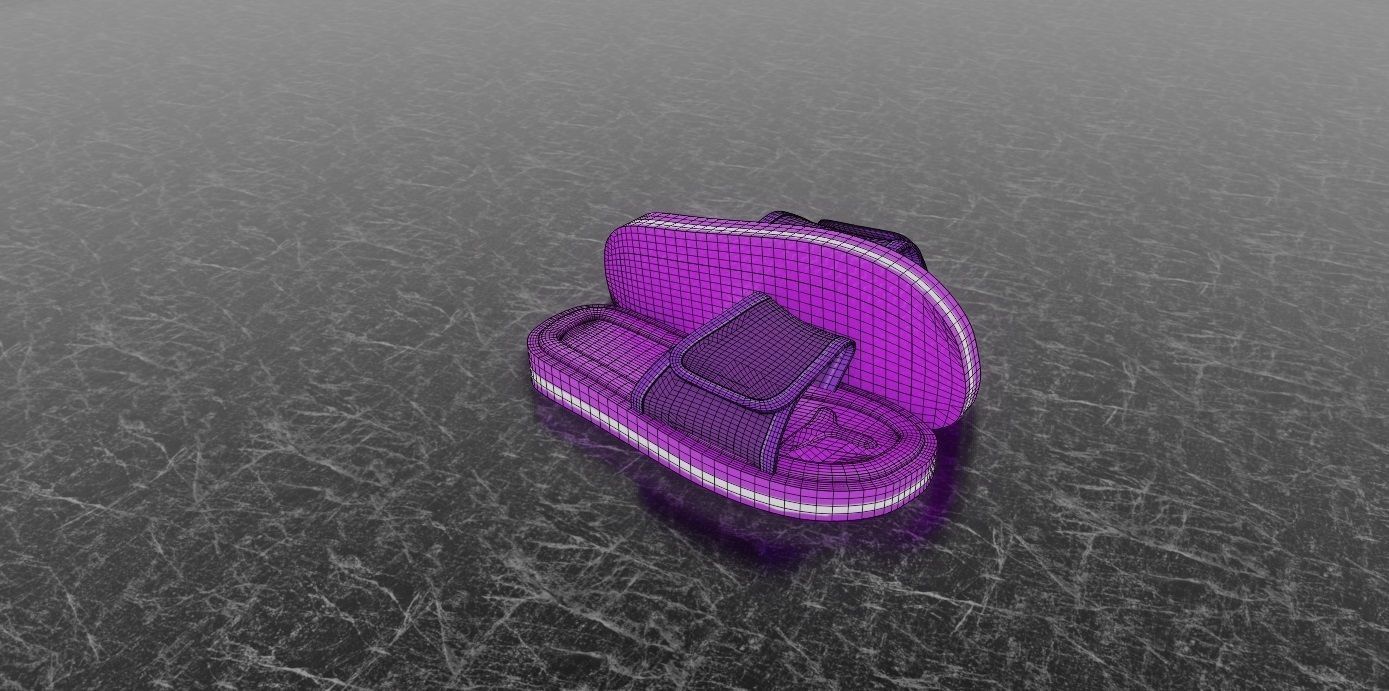 CLASSIC 3D FLIP-FLOP--PURPLE Low-poly 3D model_8