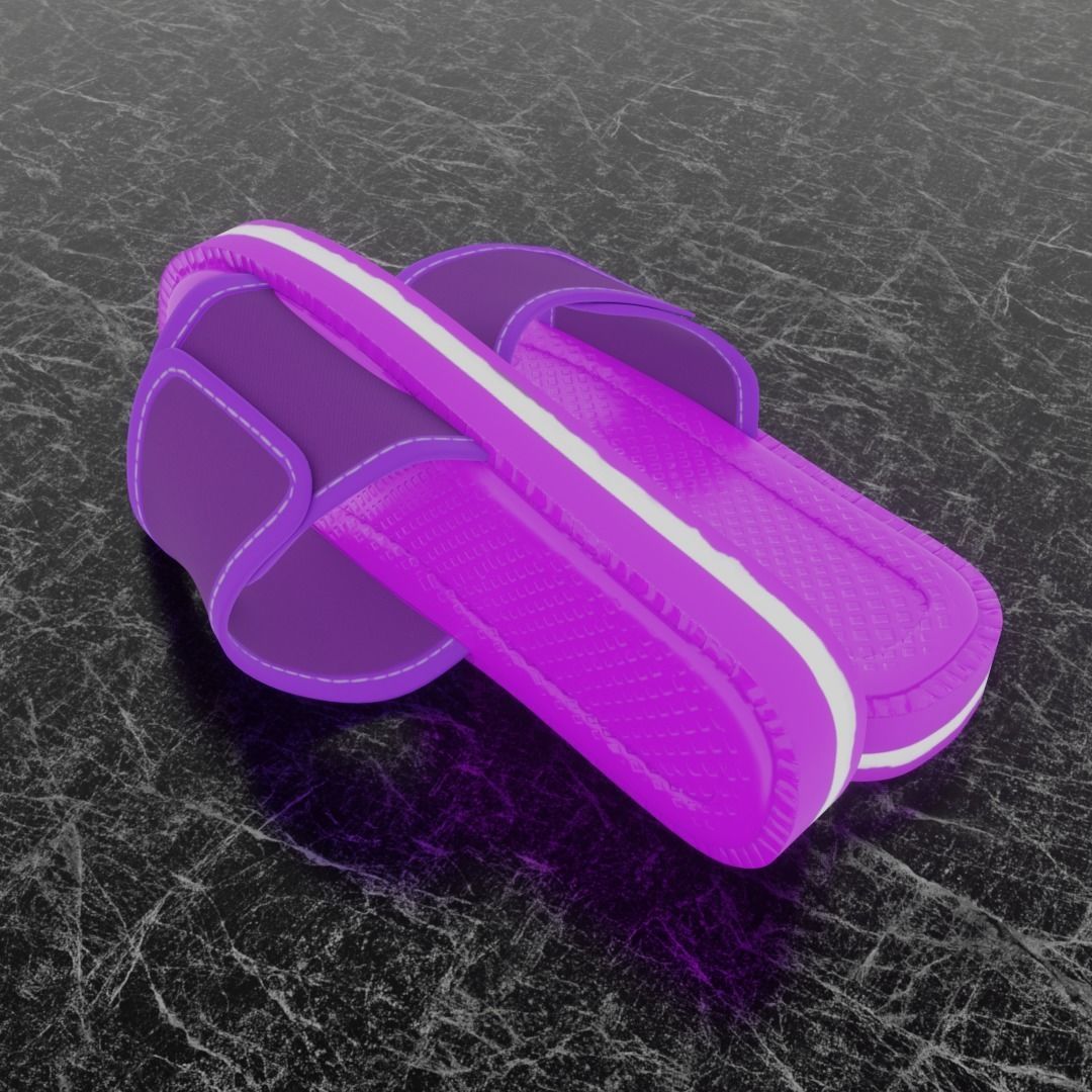 CLASSIC 3D FLIP-FLOP--PURPLE Low-poly 3D model_4