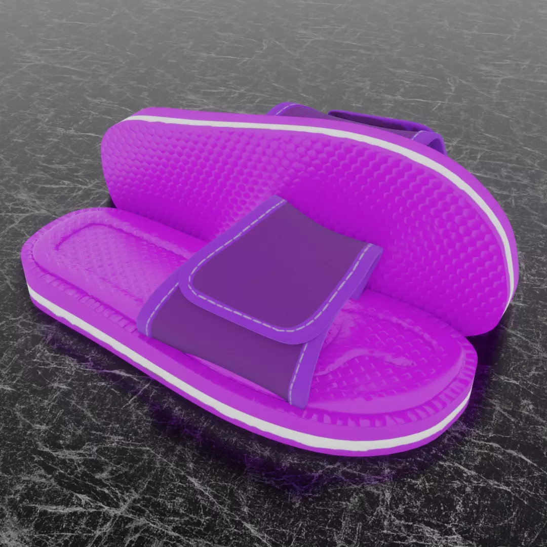 CLASSIC 3D FLIP-FLOP--PURPLE Low-poly 3D model_0