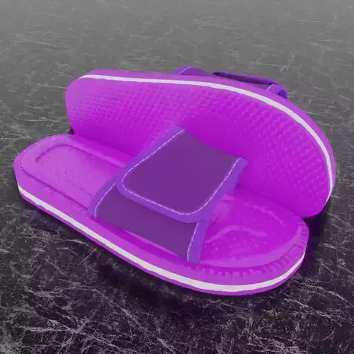 CLASSIC 3D FLIP-FLOP--PURPLE Low-poly 3D model