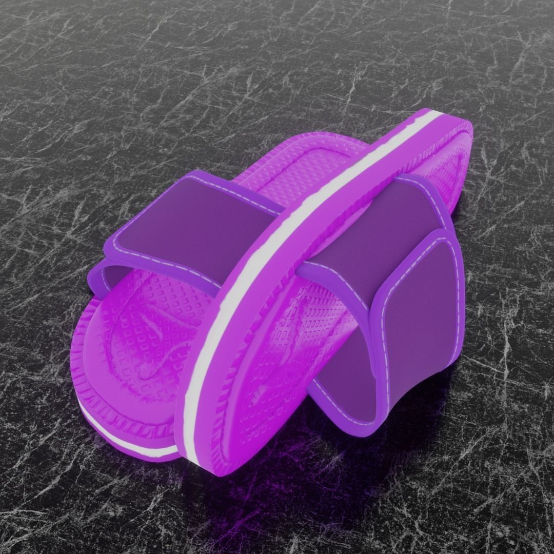 CLASSIC 3D FLIP-FLOP--PURPLE Low-poly 3D model_1
