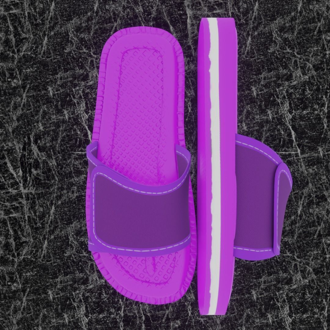 CLASSIC 3D FLIP-FLOP--PURPLE Low-poly 3D model_7