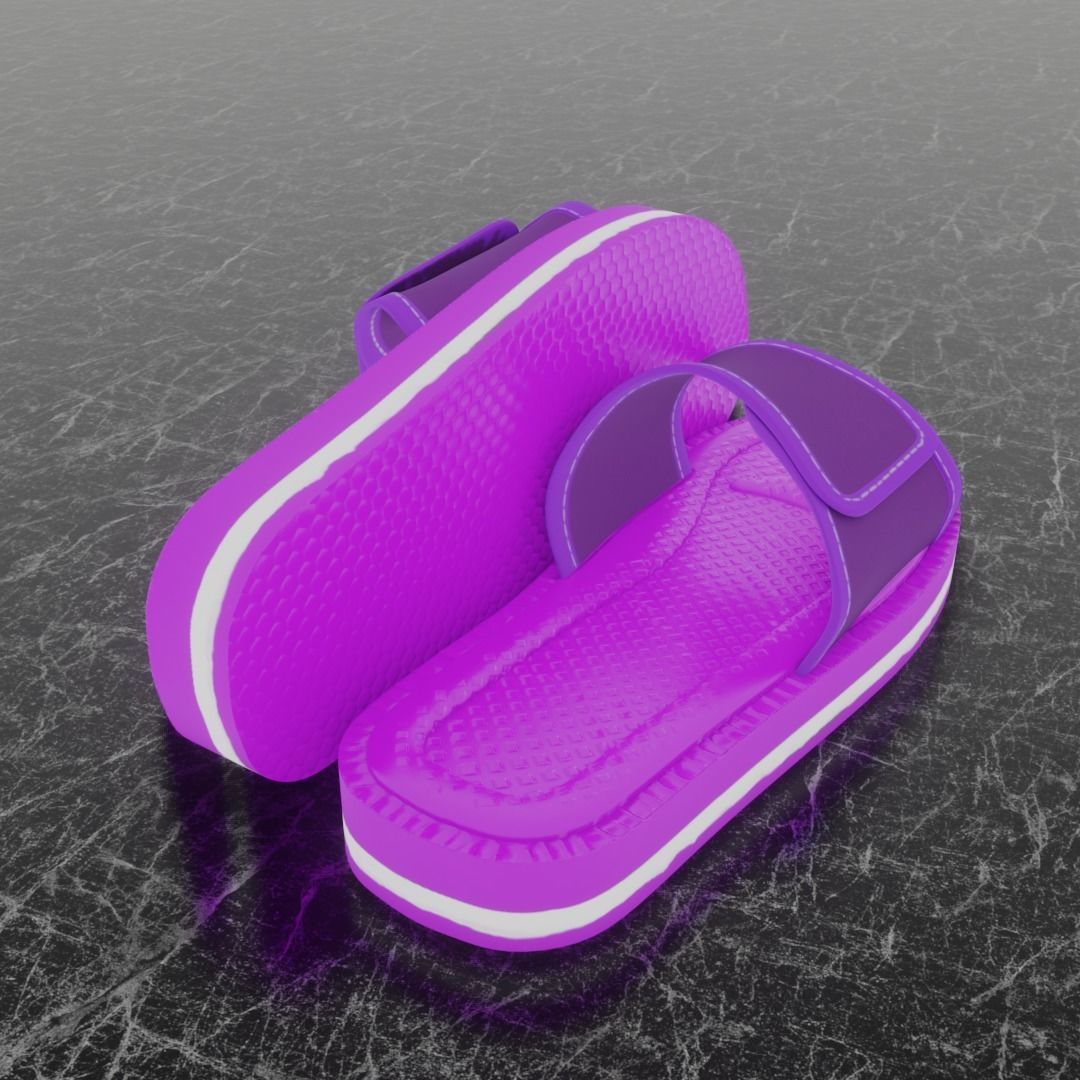 CLASSIC 3D FLIP-FLOP--PURPLE Low-poly 3D model_3