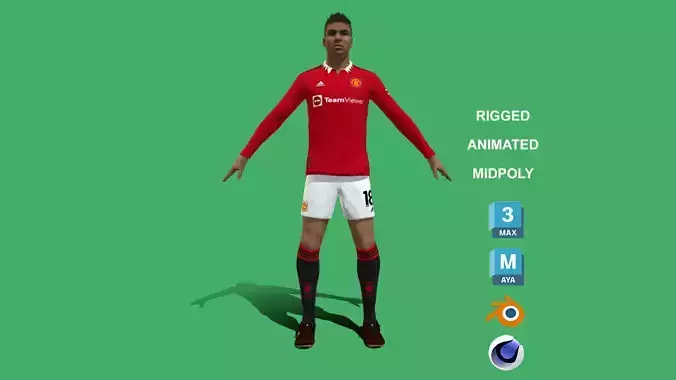 3D Rigged Casemiro Manchester United 2023 3D model