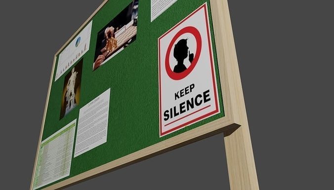 Wood Bulletin Board - Mural de Avisos Low-poly 3D model 2