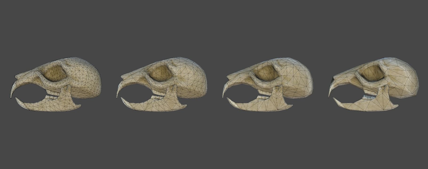 Rat Skull Low-poly 3D model_3