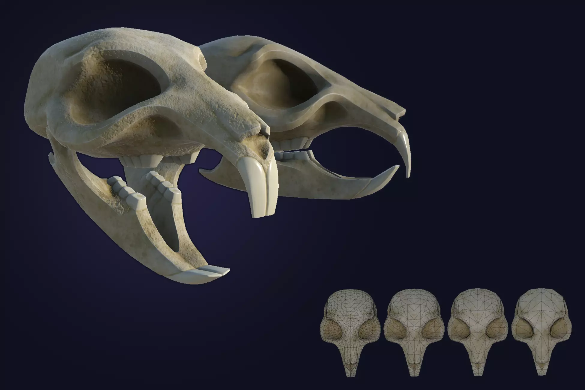Rat Skull Low-poly 3D model_0