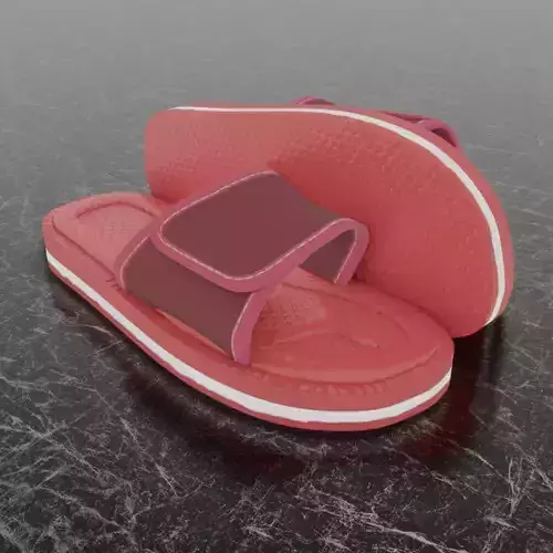 CLASSIC 3D FLIP-FLOP--RED Low-poly 3D model