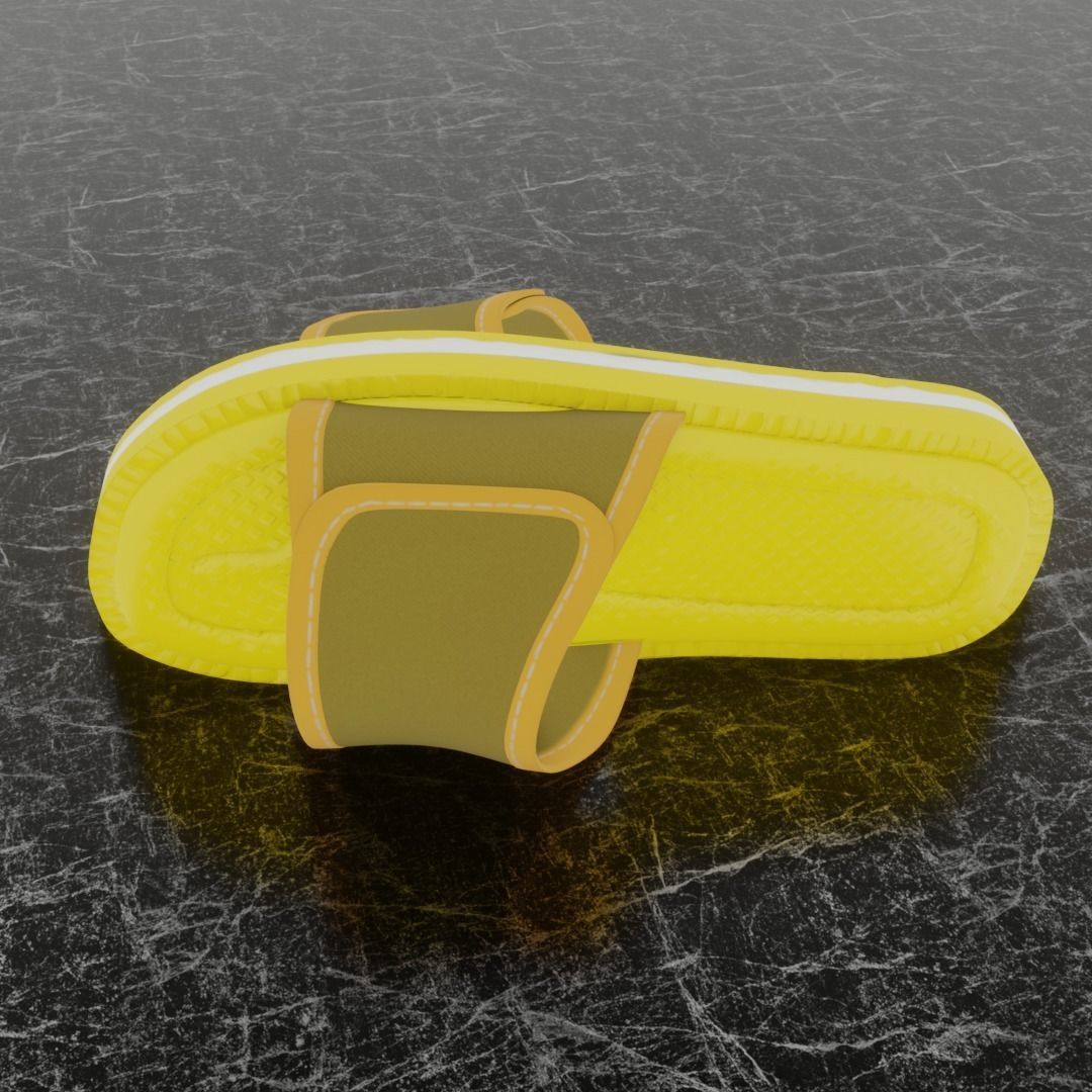 CLASSIC 3D FLIP-FLOP--YELLOW Low-poly 3D model_5