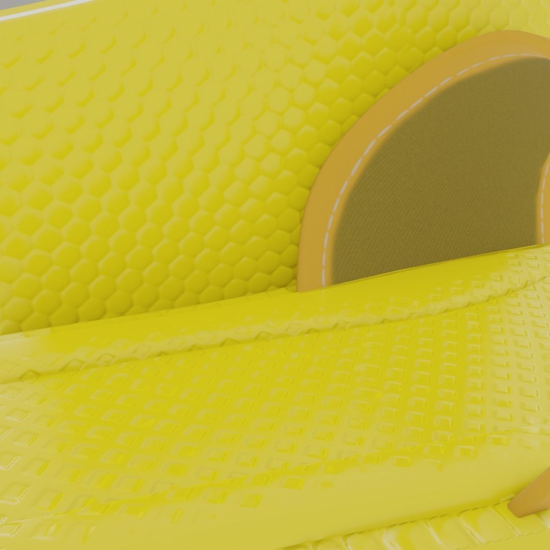 CLASSIC 3D FLIP-FLOP--YELLOW Low-poly 3D model_9