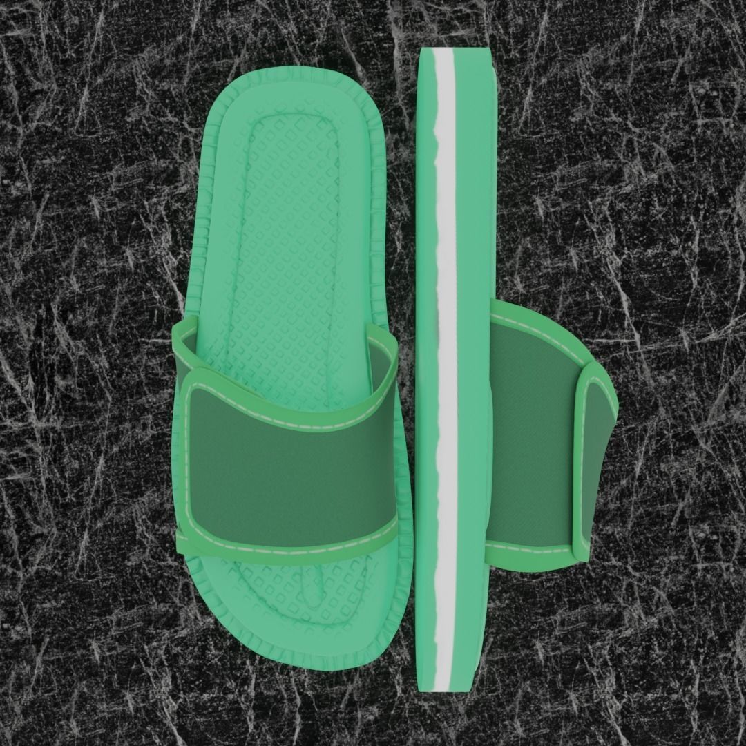 CLASSIC 3D FLIP-FLOP--GREEN Low-poly 3D model_2