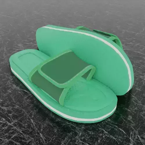 CLASSIC 3D FLIP-FLOP--GREEN Low-poly 3D model