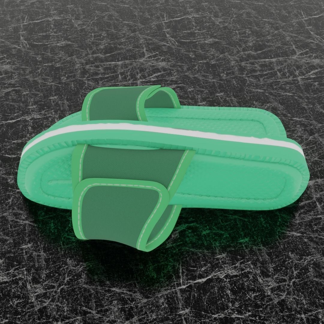 CLASSIC 3D FLIP-FLOP--GREEN Low-poly 3D model_6