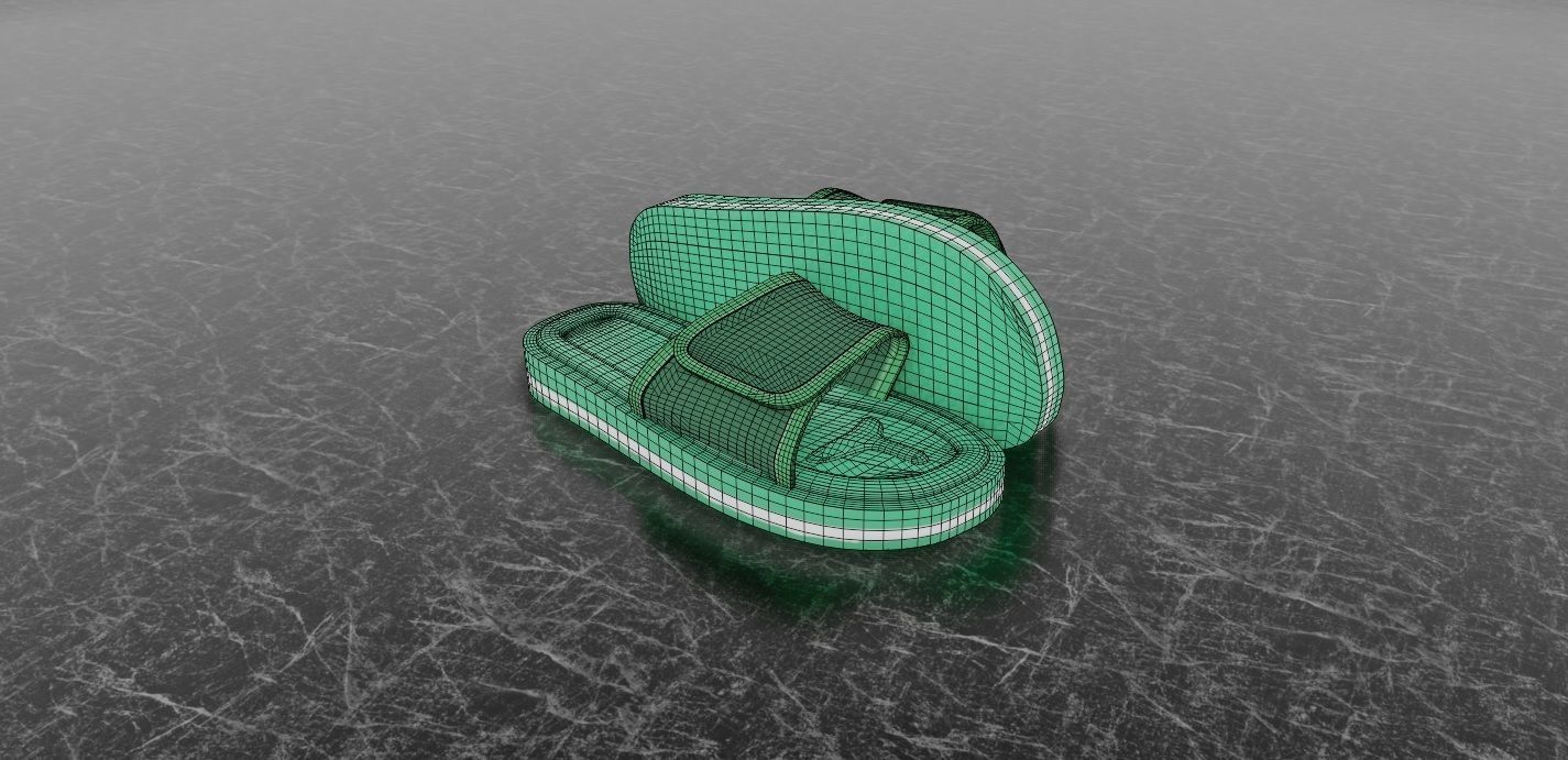 CLASSIC 3D FLIP-FLOP--GREEN Low-poly 3D model_10