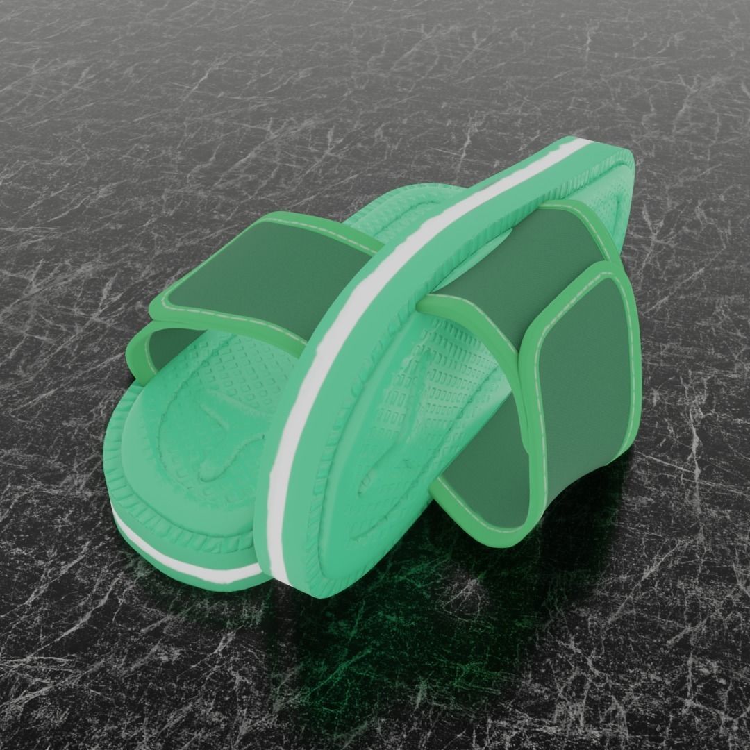 CLASSIC 3D FLIP-FLOP--GREEN Low-poly 3D model_1