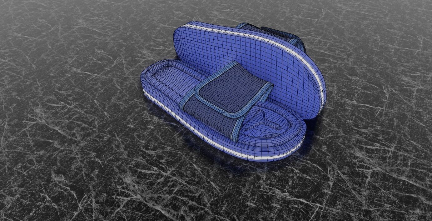 CLASSIC 3D FLIP-FLOP--BLUE Low-poly 3D model_10